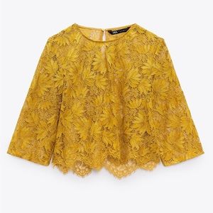 ZARA FLORAL LACE BLOUSE